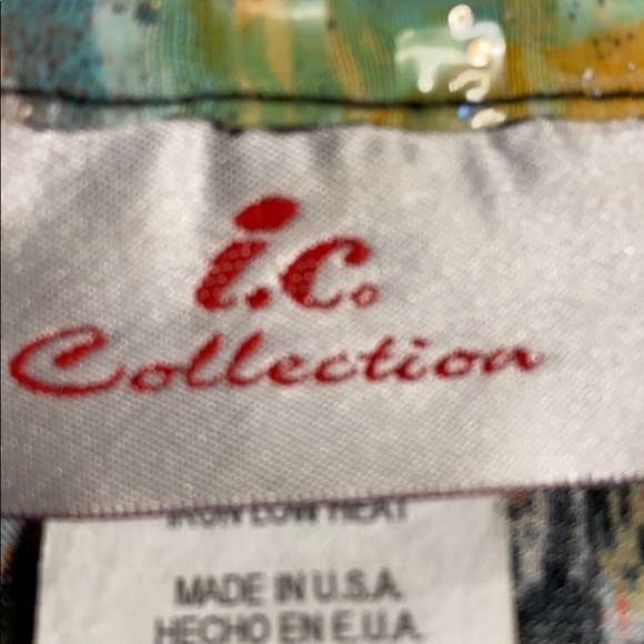 IC Collections Vintage Abstract Paillettes Shirt - Picture 8 of 9
